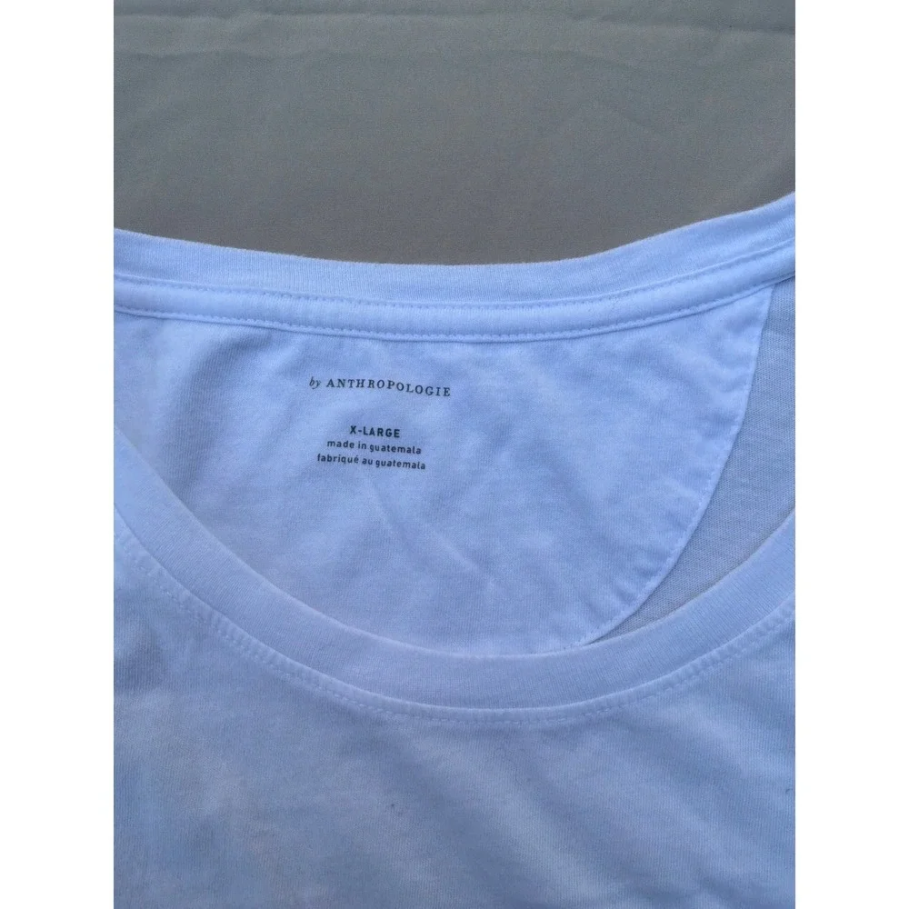 Boho Womens Anthropologie Grateful Heart Graphic Tee‎ XL White